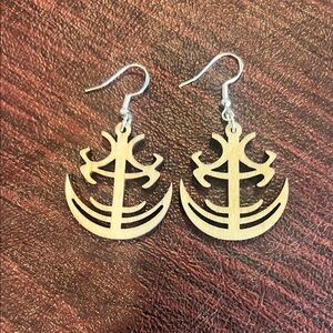 Wooden Anchor Earrings